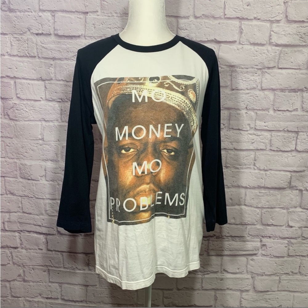 Brooklyn Mint womens top biggie mo money mo problems raglan t-shirt size M